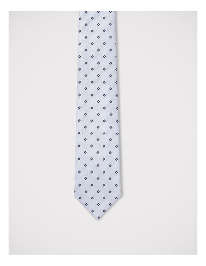 Mini Diamond Print Tie in Blue