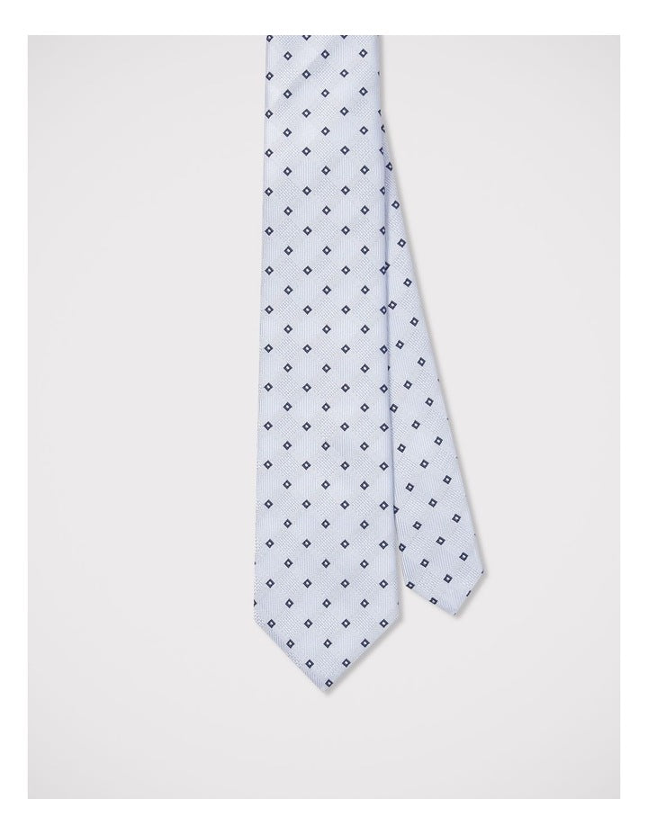 Mini Diamond Print Tie in Blue