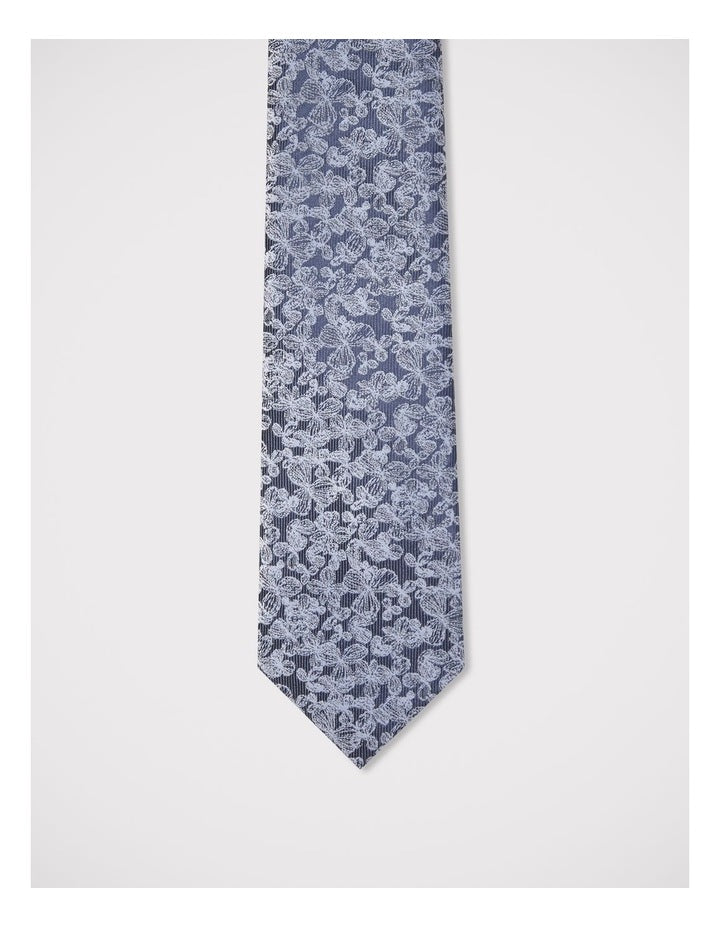 Textured Floral Tie in Navy