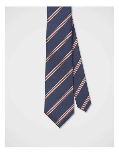 Diagonal Stripe Tie in Navy