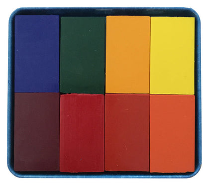 Stockmar Wax Crayons 8 Blocks in Tin Waldorf Education Mix Stationary Art and craft for kids with Black 3yrs+