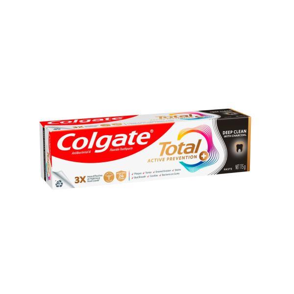 COLGATE TOTAL ACTIVE PREVENTION DEEP CLEAN CHARCOAL TOOTHPASTE 115G