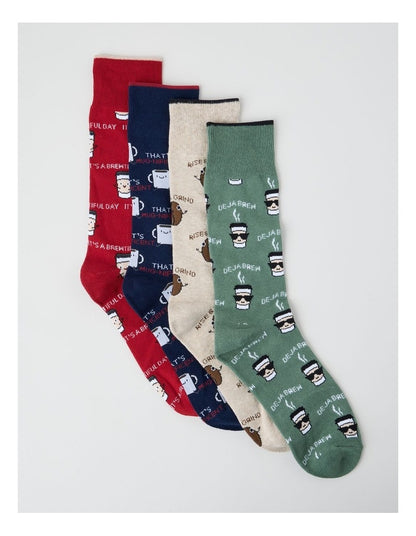 4 Pack Coffee Brew Socks