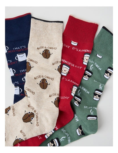 4 Pack Coffee Brew Socks