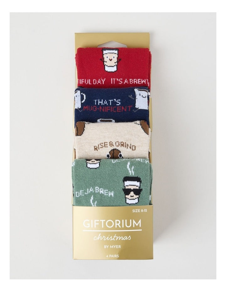4 Pack Coffee Brew Socks