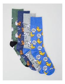4 Pack Drama Crew Socks