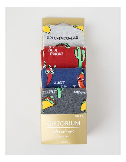 4 Pack TexMex Crew Socks