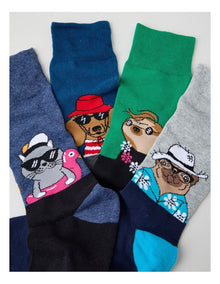 4 Pack Summer Vibe Animal Crew Socks