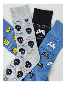 4 Pack Gamer Socks
