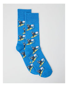 Surfing Dog Cotton Socks