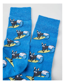Surfing Dog Cotton Socks