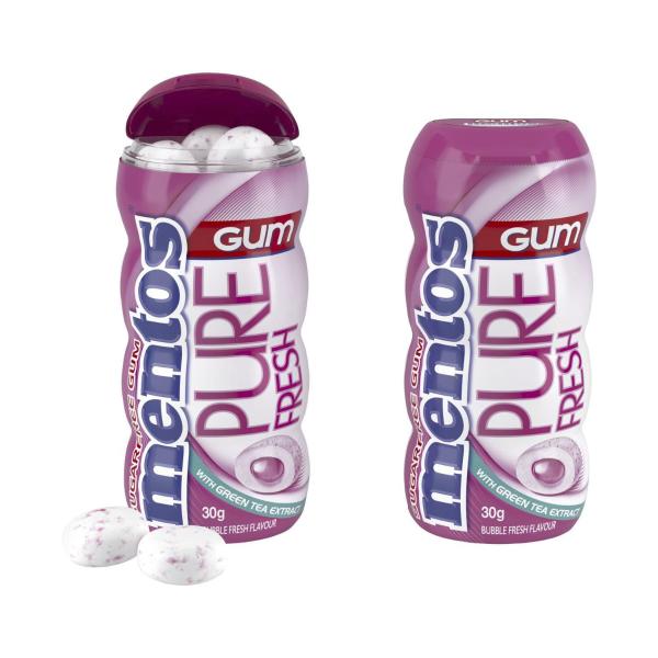 MENTOS PURE FRESH GUM BUBBLE FRESH 30 GRAM