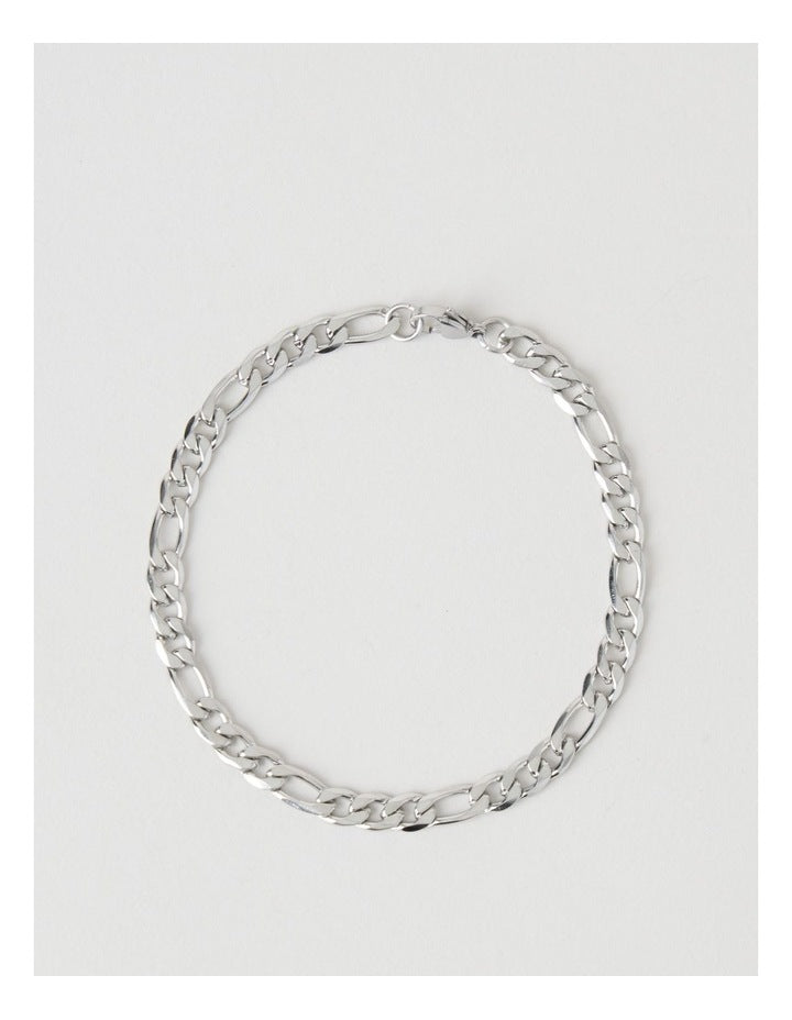 Sterling Silver Figaro Chain Bracelet