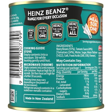 Heinz Beanz Canned Baked Beans In Tomato Sauce Breakfast 220g