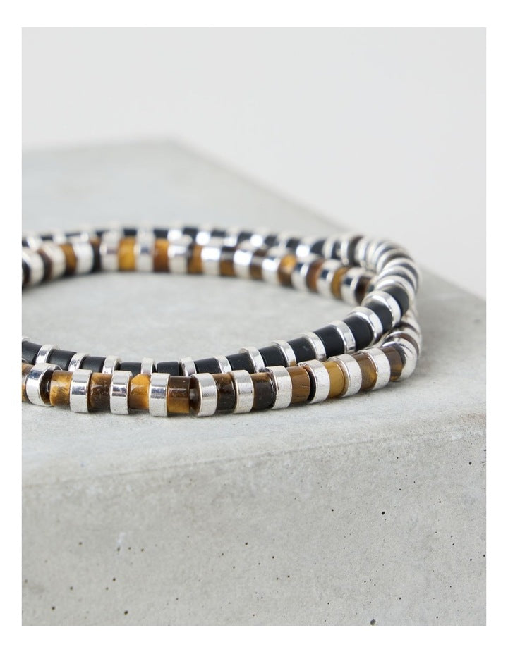 Semi Precious Bead Bracelet 2 Pack in Multi