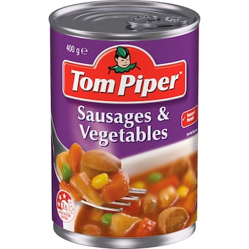 Tom Piper Sausages & Vegetables Canned Meal 400g