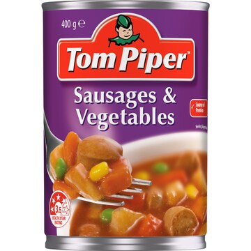 Tom Piper Sausages & Vegetables Canned Meal 400g