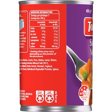 Tom Piper Sausages & Vegetables Canned Meal 400g