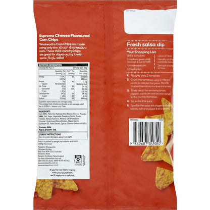 Woolworths Supreme Cheese Corn Chips 175g