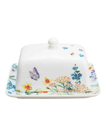 Fluttering Meadow Butter Dish 15.5x10x9.5cm Gift Boxed