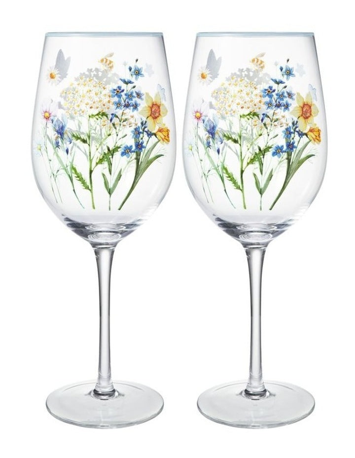 Fluttering Meadow Wine Glass 500ML Set of 2 Gift Boxed