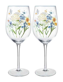 Fluttering Meadow Wine Glass 500ML Set of 2 Gift Boxed