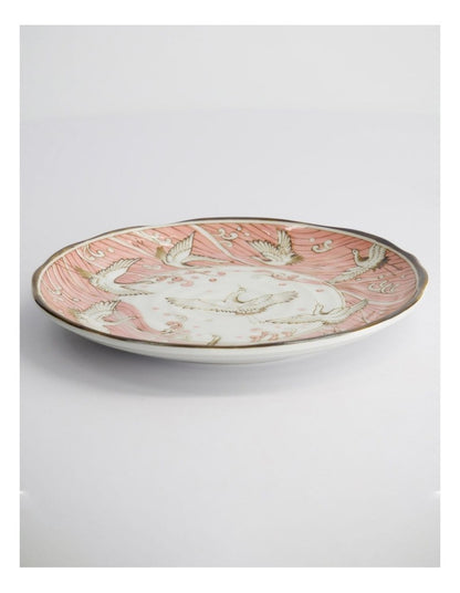 Crane Plate 16.5cm Pink