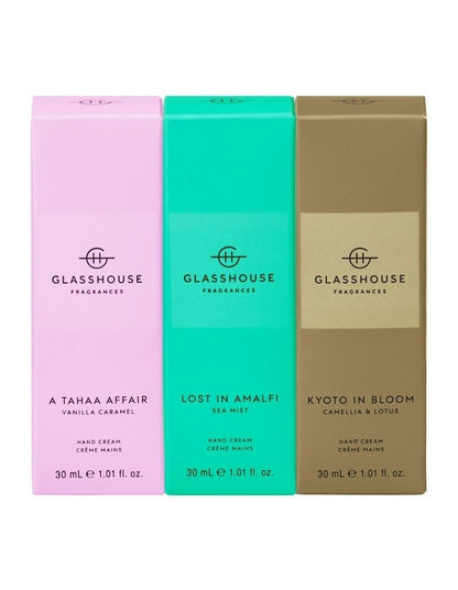 Kyoto, Amalfi, Tahaa 30mL Hand Cream Trio