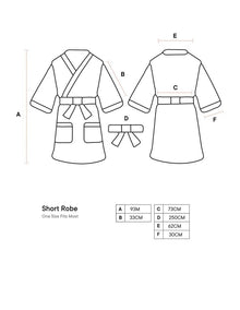 Monday Stripe Cotton Sateen Short Robe In White