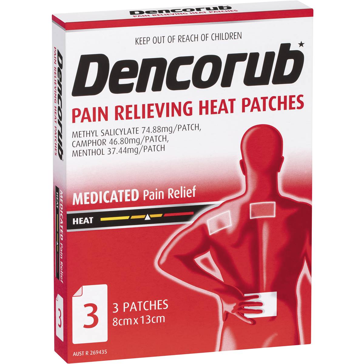 Dencorub Heat Patch Pain Relief 3 Pack