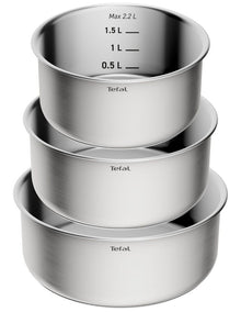 Ingenio Emotion+ Induction Uncoated Stainless Steel 4pc Pot Set