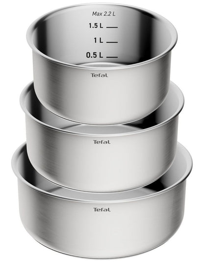 Ingenio Emotion+ Induction Uncoated Stainless Steel 4pc Pot Set
