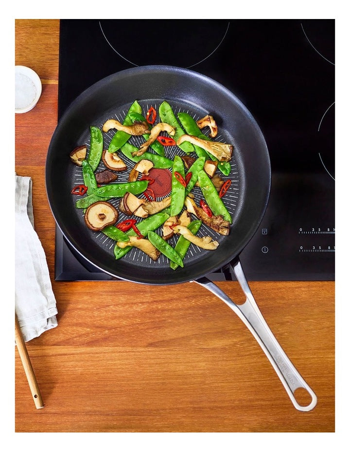 Cooks Classic Induction Non-Stick Hard Anodised Twin Pack Frypans 24/28cm