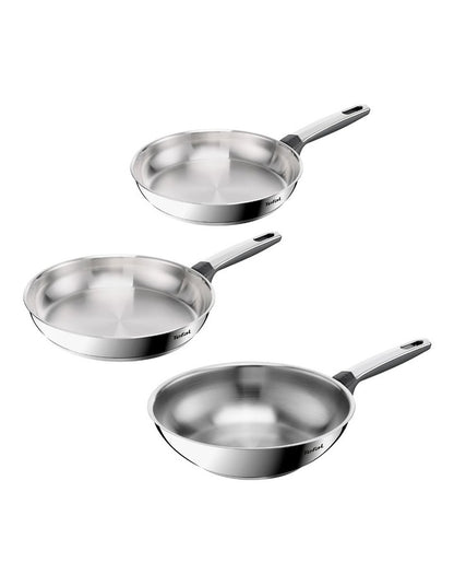 Emotion+ Induction Stainless Steel Uncoated Triple Pack Frypans 24/30cm & Wok 28cm