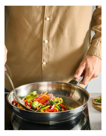 Emotion+ Induction Stainless Steel Uncoated Triple Pack Frypans 24/30cm & Wok 28cm