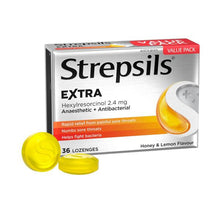 STREPSILS EXTRA LOZENGES HONEY & LEMON 36PK