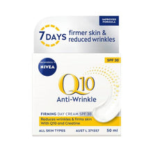 NIVEA Q10 ANTI WRINKLE FIRMING FACE MOISTURISER HYALURONIC ACID SPF30 50ML