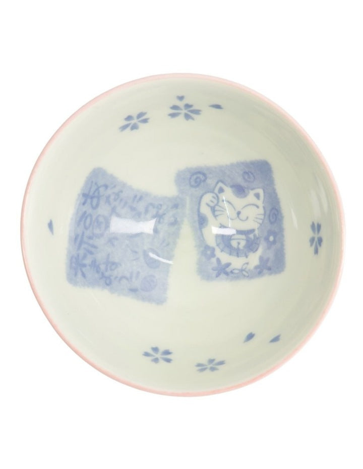 Kawaii Rice Bowl 11.5x6cm Cat Neko Card Pink
