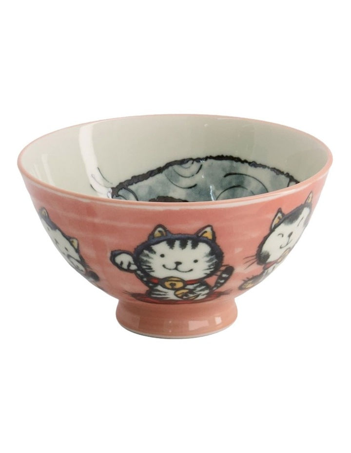 Kawaii Rice Bowl 11.5x6cm Cat Neko Meow Pink