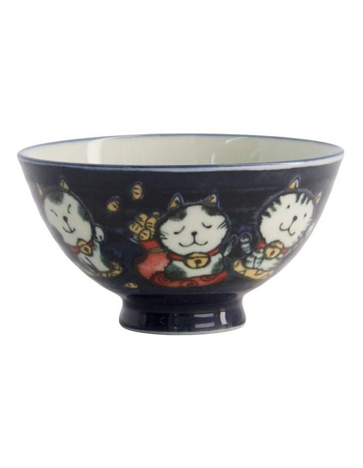 Kawaii Rice Bowl 11.5x6cm Cat Neko Meow Blue