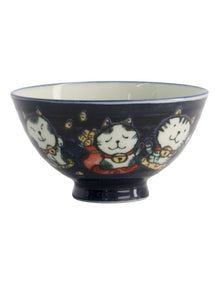 Kawaii Rice Bowl 11.5x6cm Cat Neko Meow Blue
