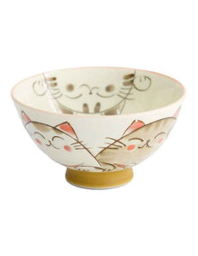 Kawaii Rice Bowl 11.5x6cm Cat Neko White
