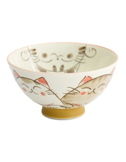 Kawaii Rice Bowl 11.5x6cm Cat Neko White