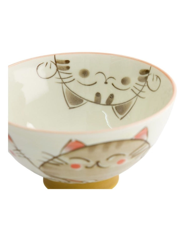 Kawaii Rice Bowl 11.5x6cm Cat Neko White