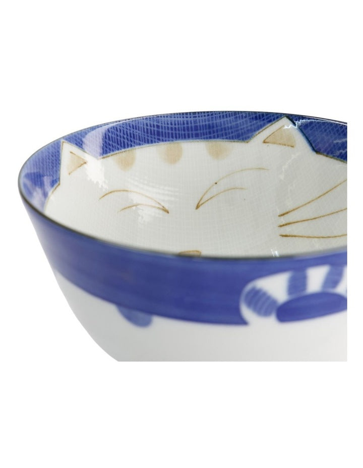 Kawaii Neko Cat Tayo Bowl 13x6.5cm Blue