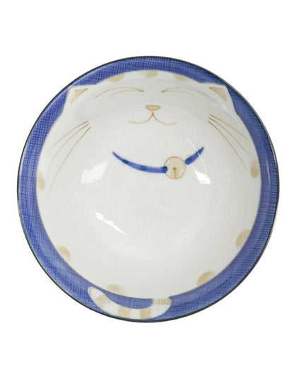 Kawaii Neko Cat Tayo Bowl 13x6.5cm Blue