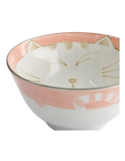 Kawaii Neko Cat Tayo Bowl 13x6.5cm Pink
