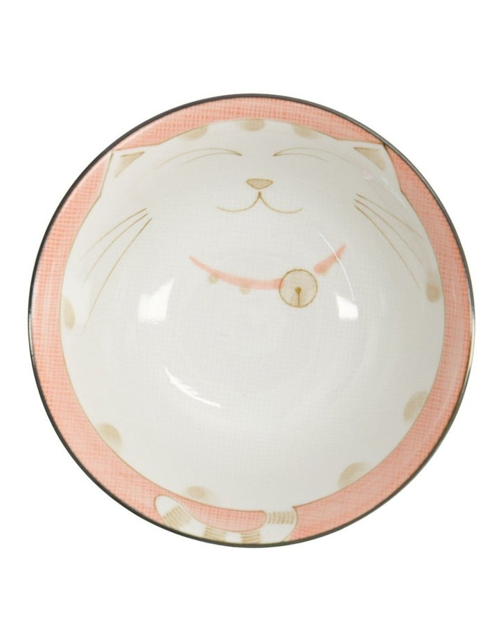Kawaii Neko Cat Tayo Bowl 13x6.5cm Pink