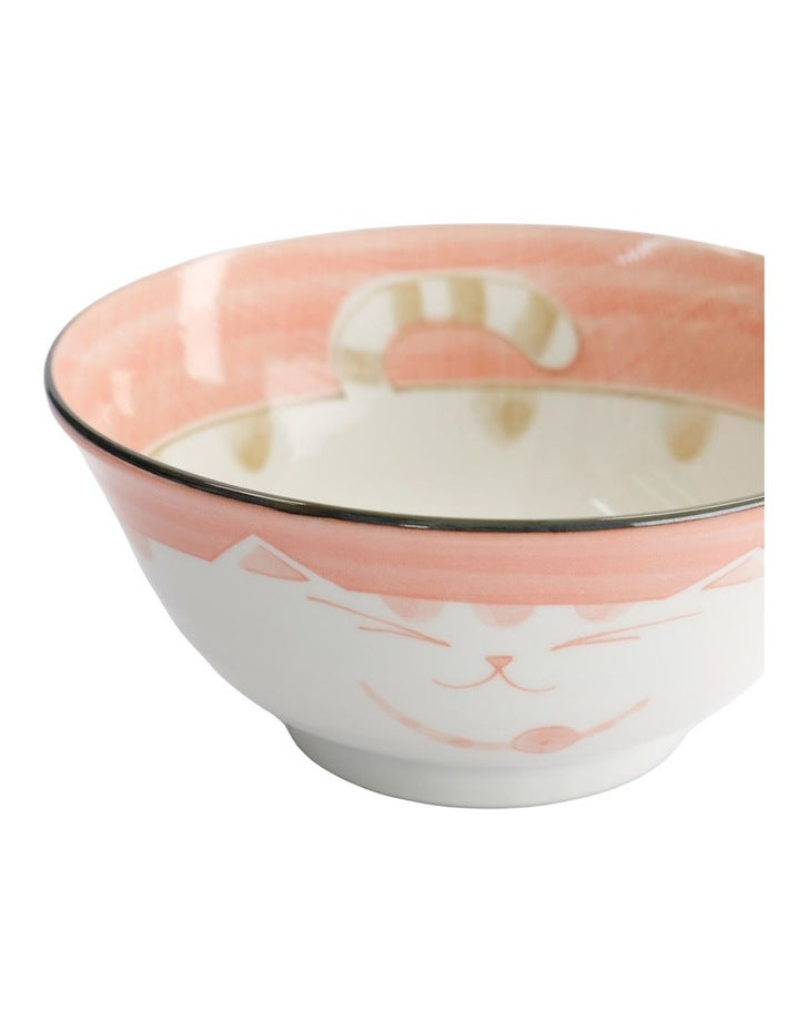Kawaii Neko Cat Tayo Bowl 15x7cm Pink