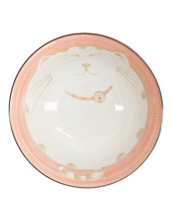 Kawaii Neko Cat Tayo Bowl 15x7cm Pink